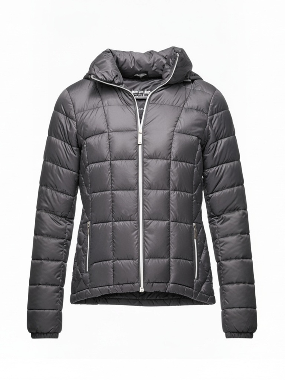 Michael Kors Charcoal Quilted Hooded Puffer Jacket